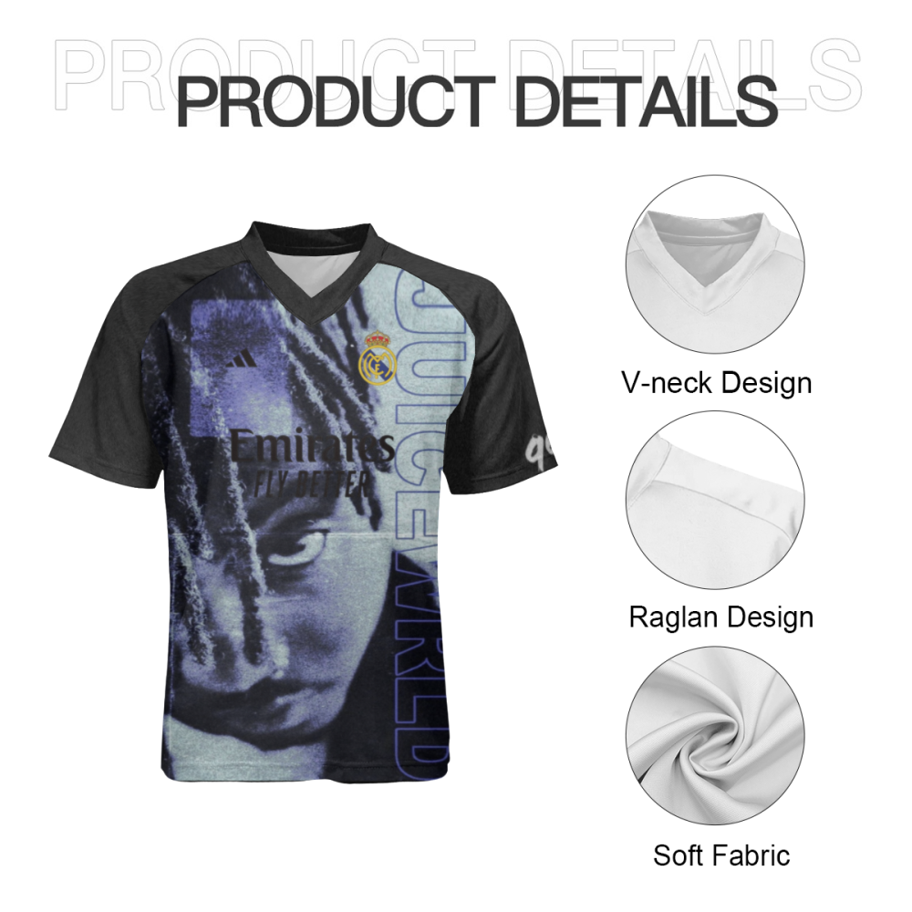 Free Shipping🔥BLUES -JUICE WRLD&REAL MADRID Vintage Custom Jersey