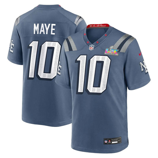 Drake Maye - New England Patriots Super Bowl LX Patch Jersey