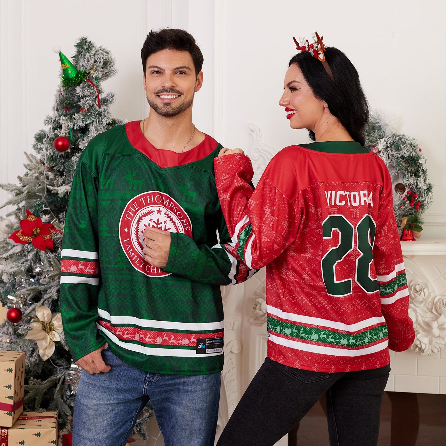 50% OFF🔥Family Christmas Custom Hockey Jersey