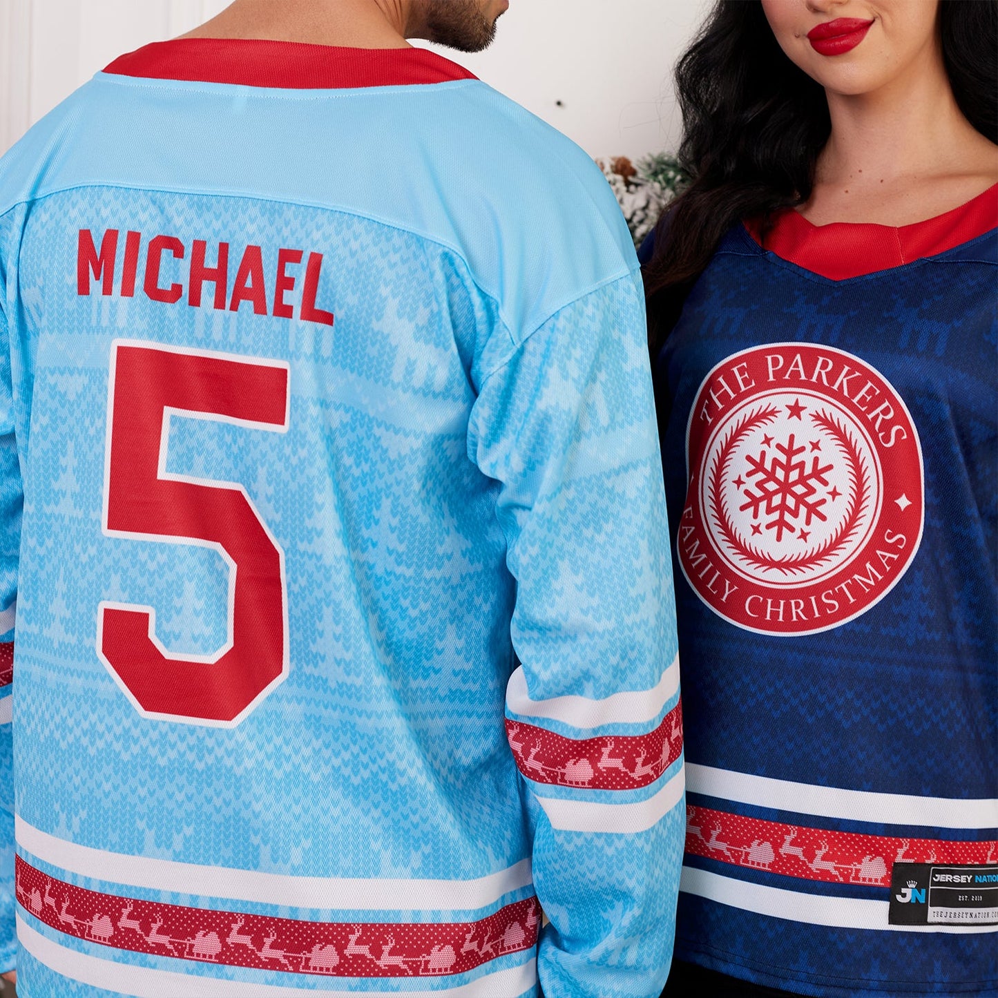 50% OFF🔥Family Christmas Custom Hockey Jersey