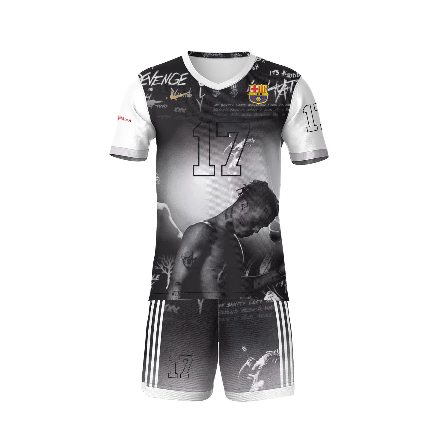 Hiphop Never Die - XXXTENTACION Custom Barcelona Jersey+Shorts - Coieh