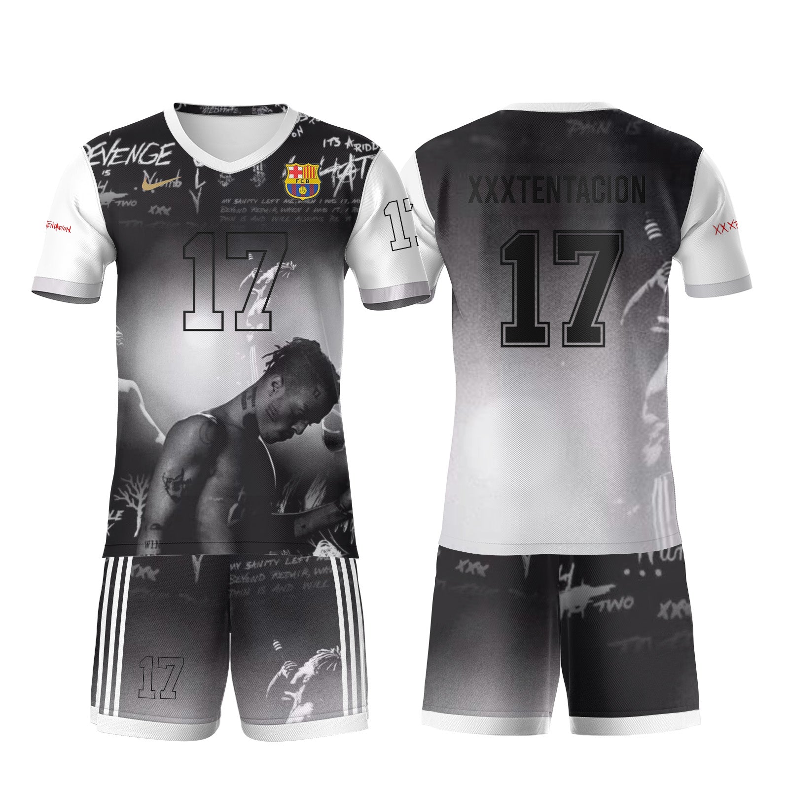 Hiphop Never Die - XXXTENTACION Custom Barcelona Jersey+Shorts - Coieh