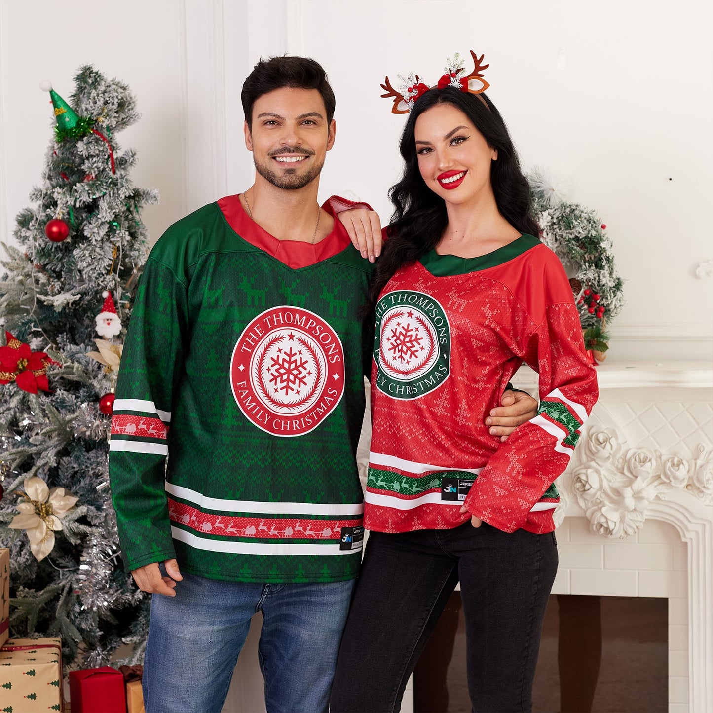 50% OFF🔥Family Christmas Custom Hockey Jersey