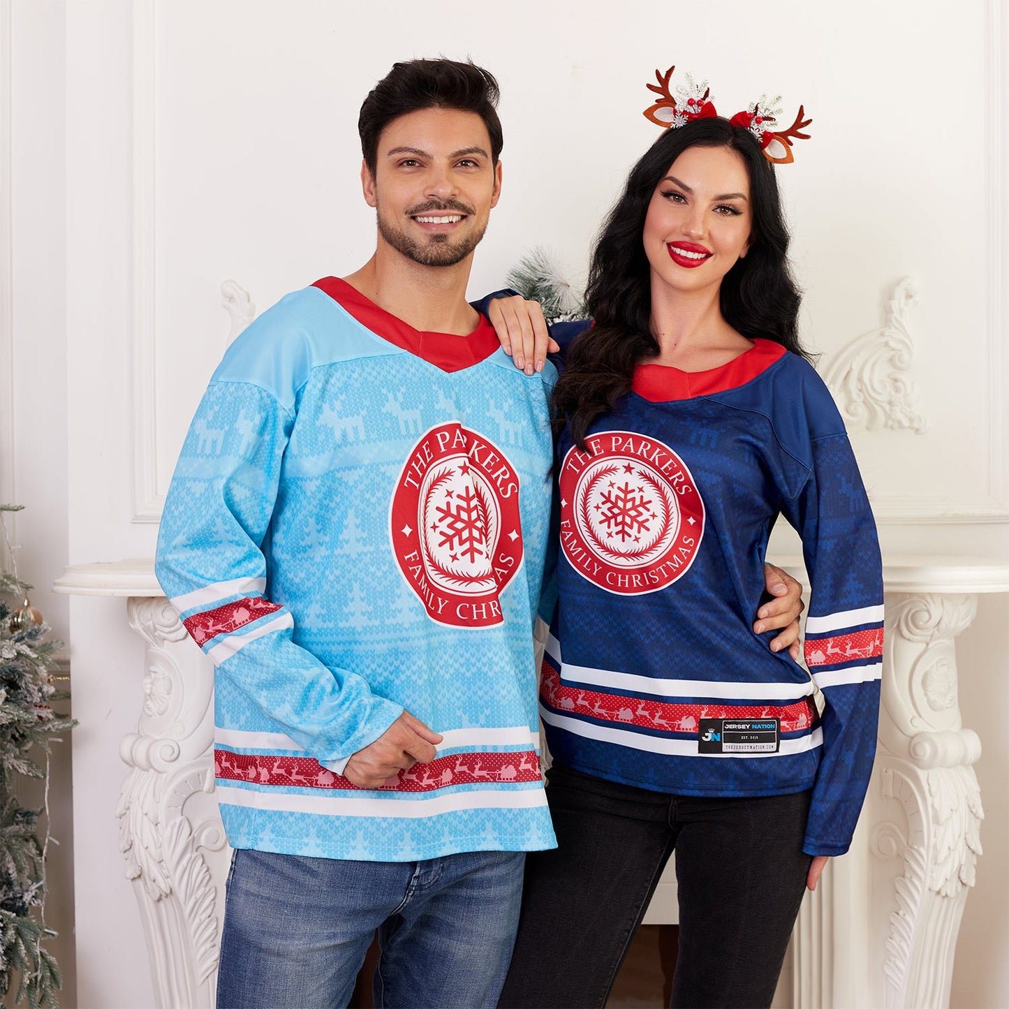 50% OFF🔥Family Christmas Custom Hockey Jersey