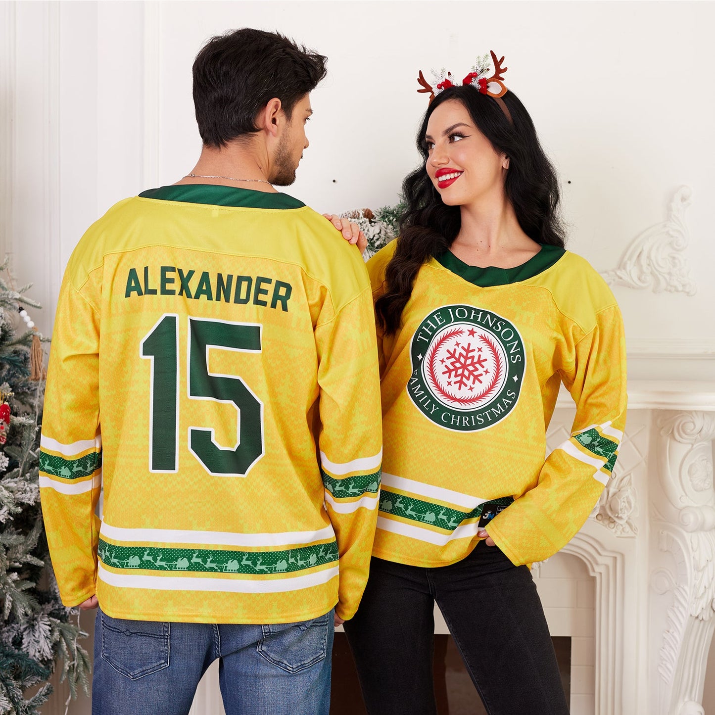 50% OFF🔥Family Christmas Custom Hockey Jersey