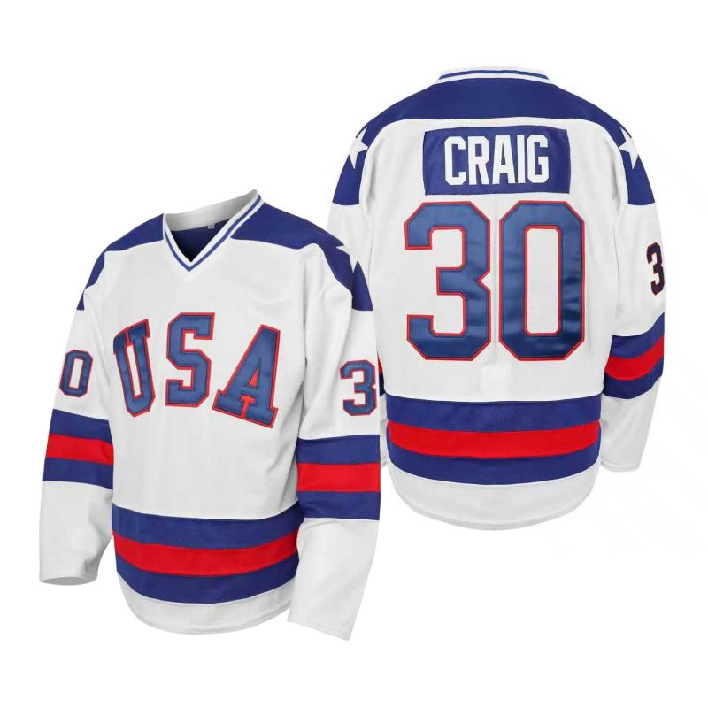 【FallFreshness】 USA 1980 Olympic Team Ice Hockey Jerseys Stitched Letters and Numbers S-XXXL - Coieh