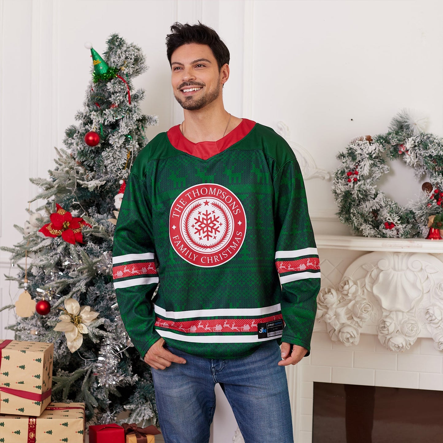 50% OFF🔥Family Christmas Custom Hockey Jersey