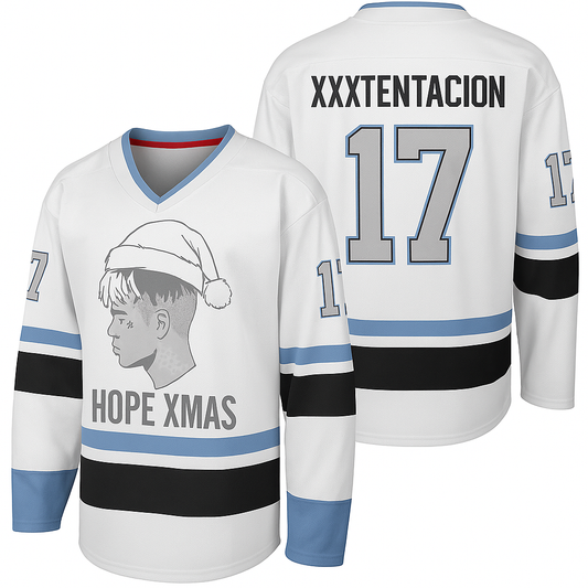 “HOPE XMAS”-XXXTentacion Limited Edition Ice Custom Hockey Jersey